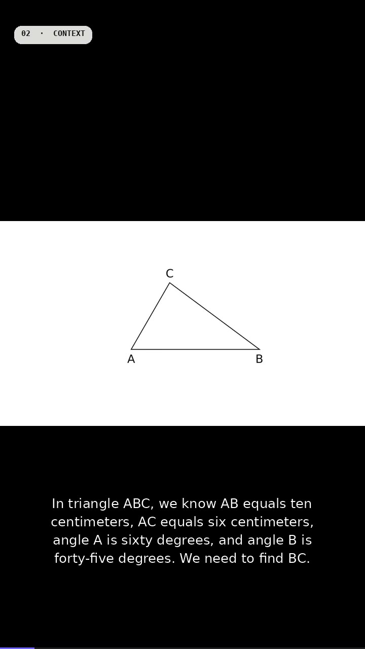 Triangle Side Length Using Sine Rule