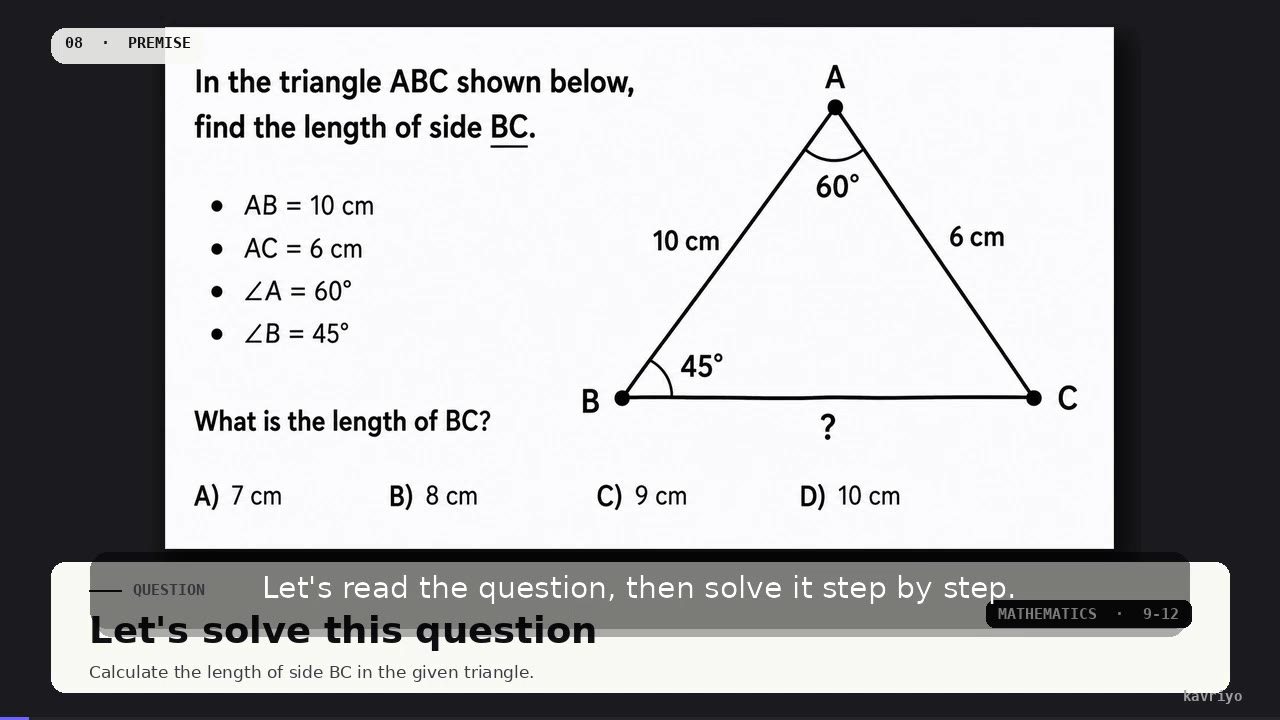 Triangle Side Using Sine Rule